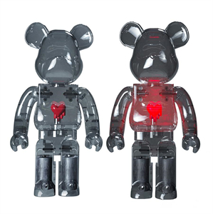 Bearbrick Emotionally Unavailable Red Heart Clear